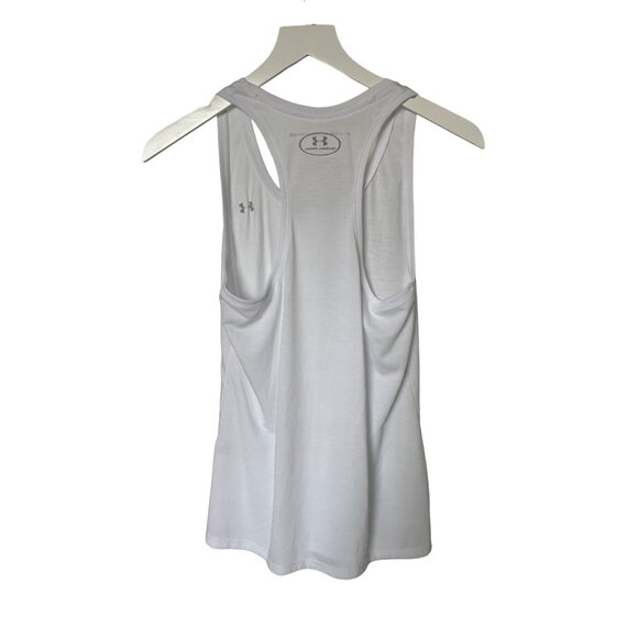Under Armour White Racerback Tank Top Lightweight Soft - Picture 3 of 4